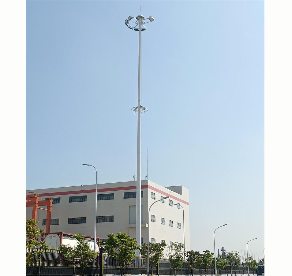 商友照明30米双升降高杆灯助力广州双桥年�?00万吨淀粉糖系列产品工程项目建设